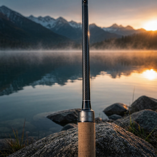Premium Carbon Fiber Fishing Rod – FishingRod Engraved, Mountain Lake Sunrise